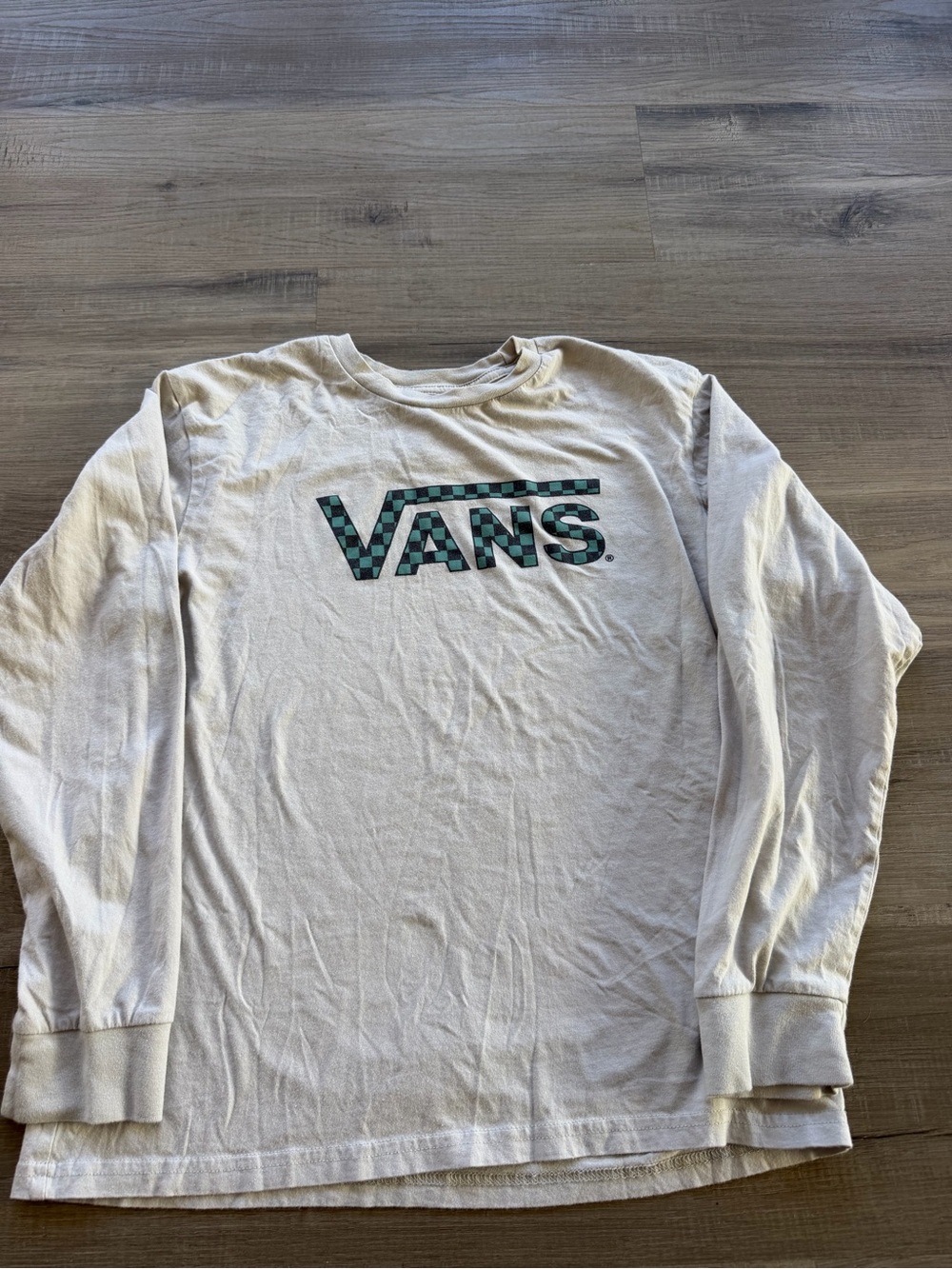 Vans Checker Logo Long-Sleeve Sweater - Light Gray